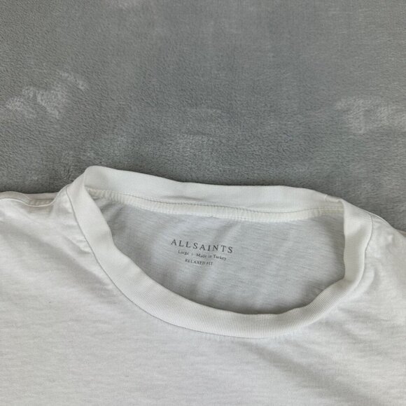 All Saints White State Crew T-Shirt Women's Size Large - Picture 5 of 13